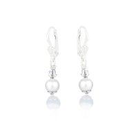 Art.No.white6cr4dos- Висящи обици с перли и кристали сребро 925 white от  