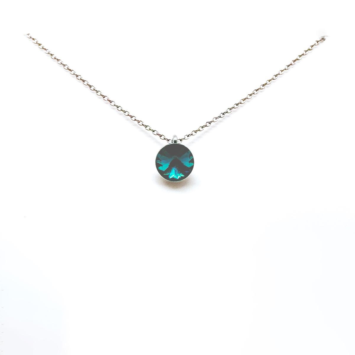 Сребърно колие Мини Ривола blue zircon