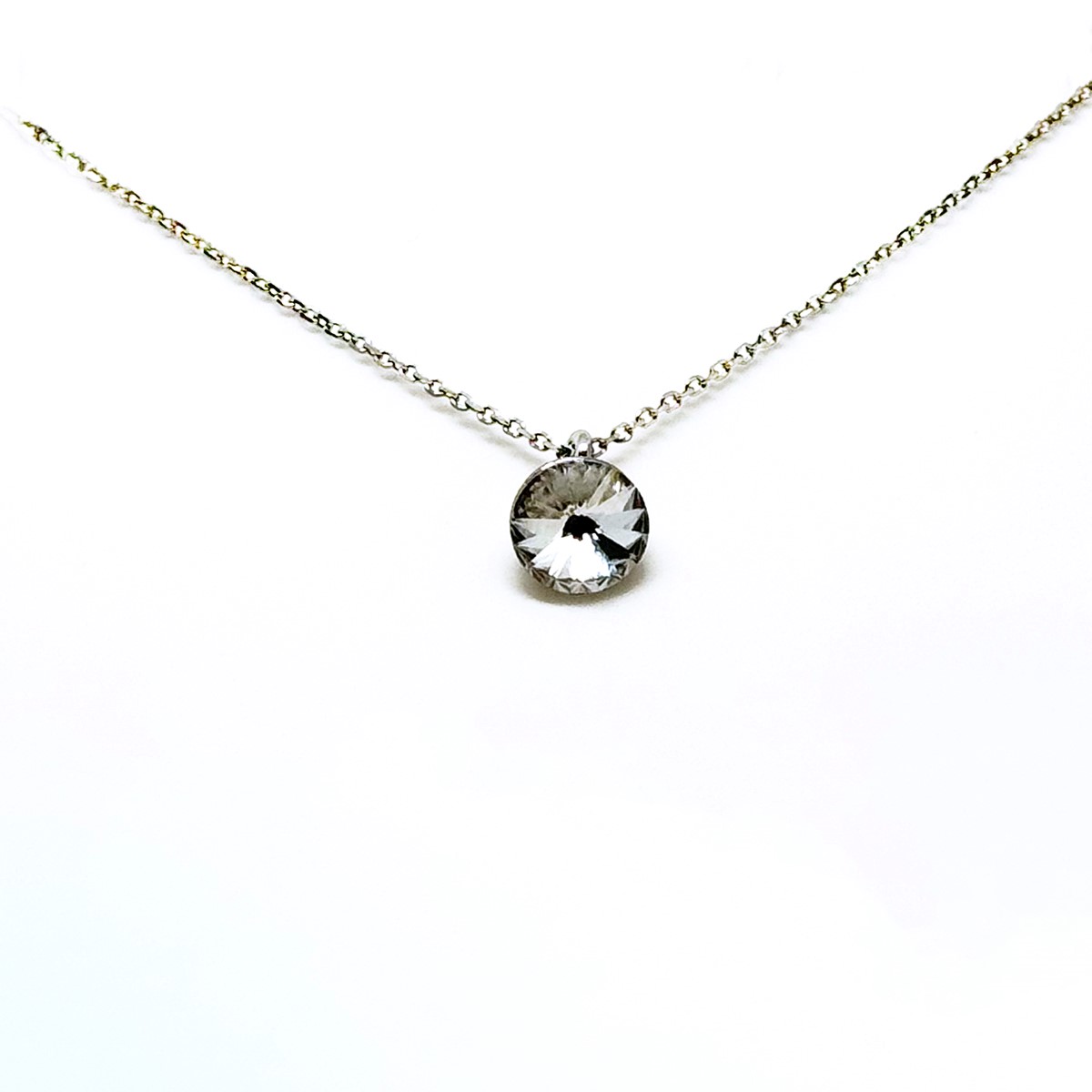 Сребърно колие Мини Ривола crystal