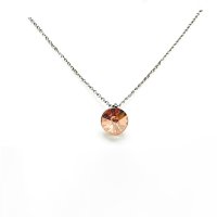 Art.No.lp1122ss29vsfzd025- Сребърно колие Мини Ривола light peach от  