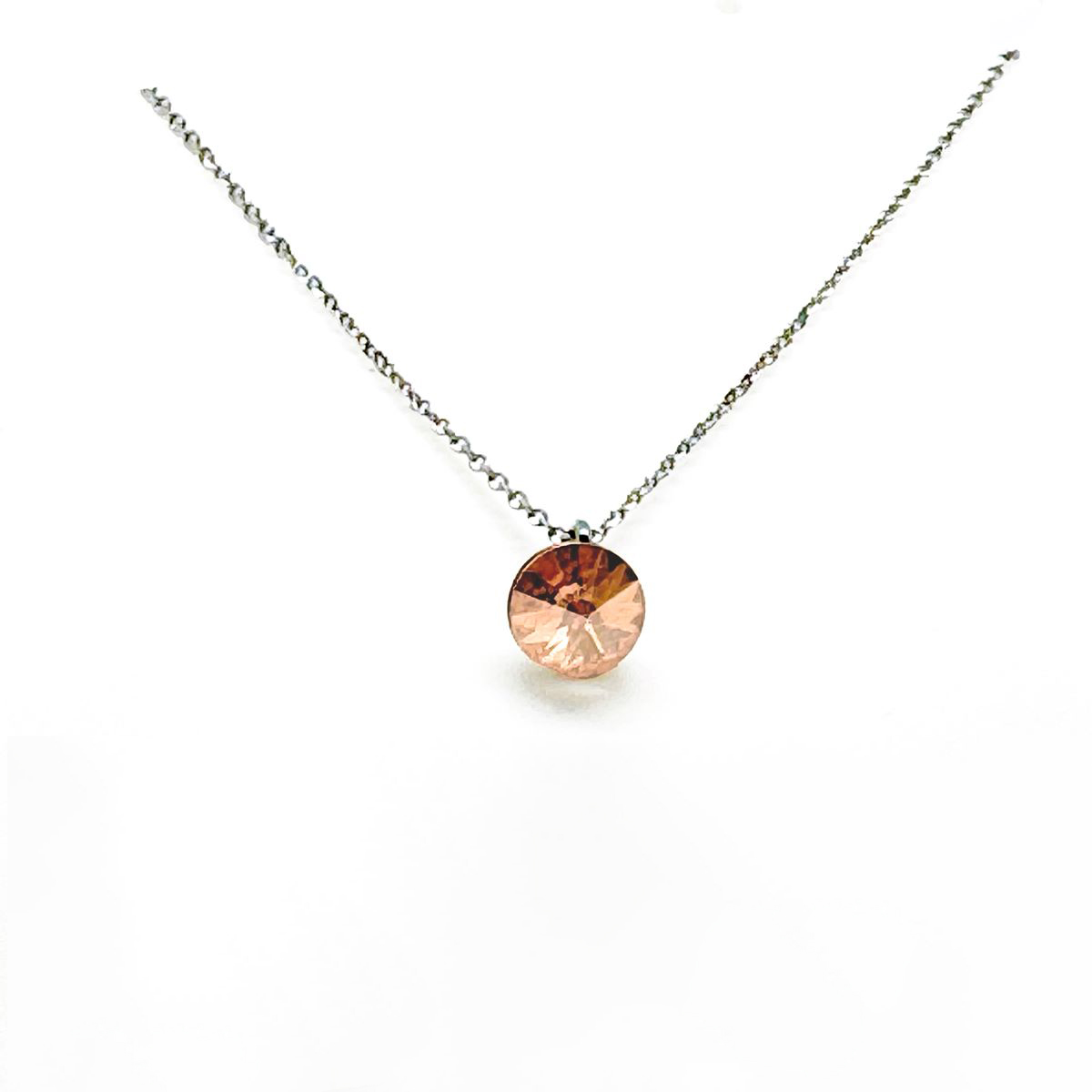 Сребърно колие Мини Ривола light peach