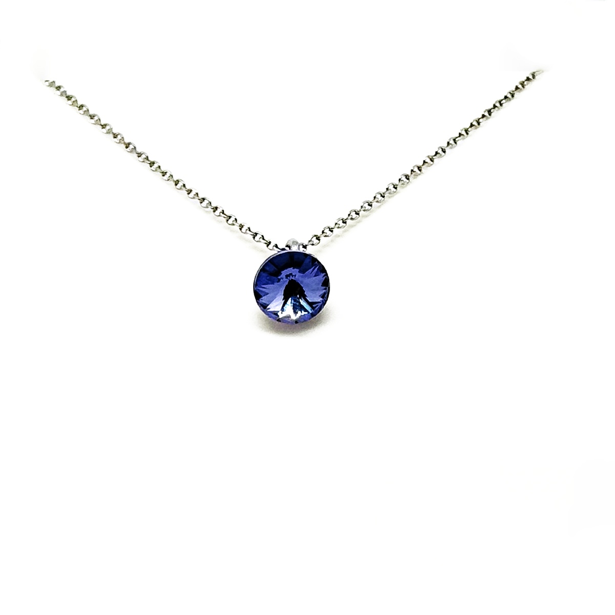 Сребърно колие Мини Ривола sapphire