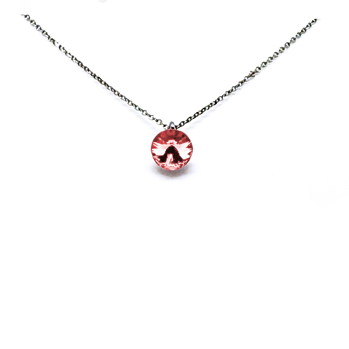 Сребърно колие Мини Ривола light rose