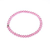 Art.No.lr53284gr- Нежна кристална гривна на ластик light rose от  