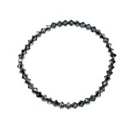 Art.No.sini53284gr- Нежна кристална гривна на ластик silver night от  