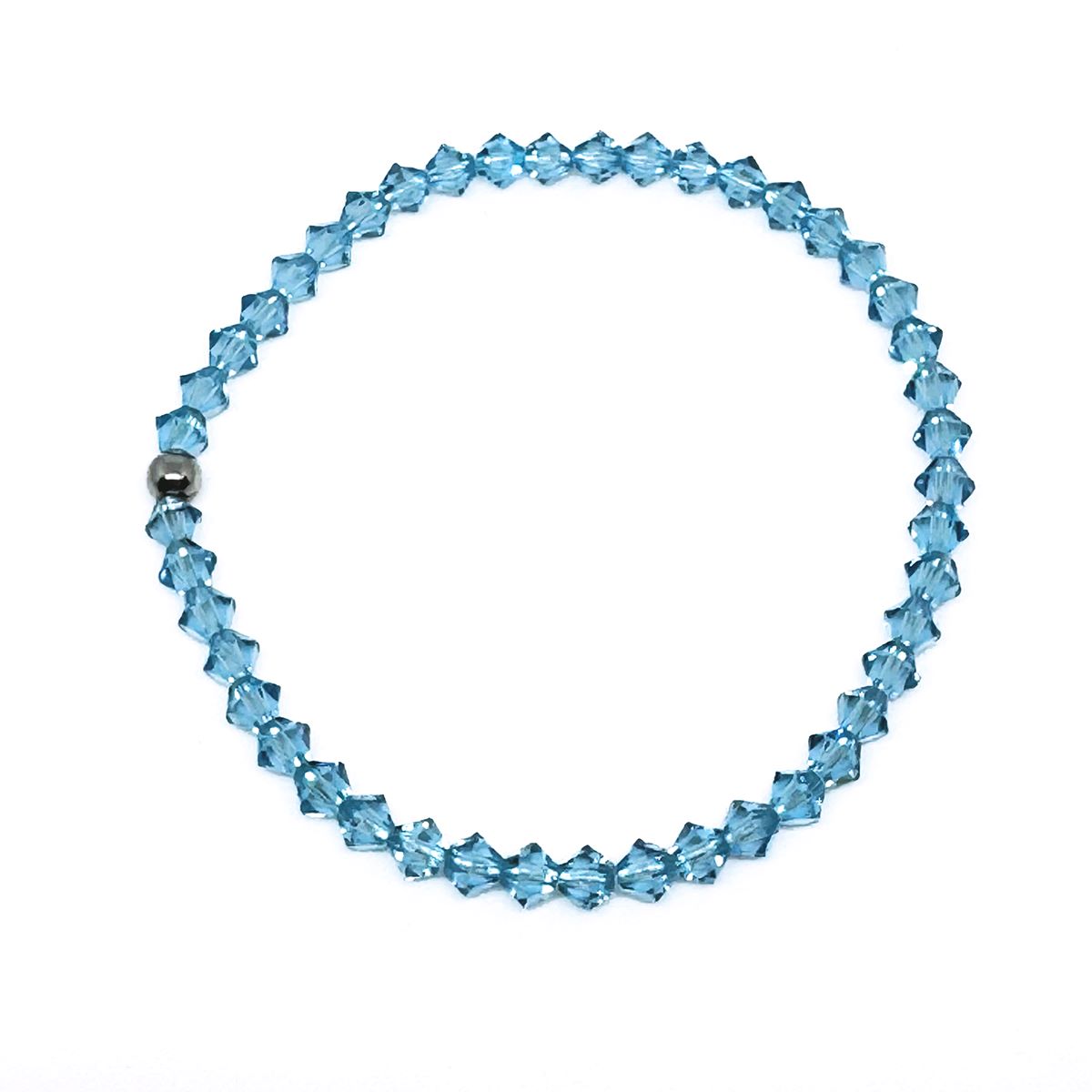Нежна кристална гривна на ластик aqua