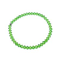 Art.No.per53284gr- Нежна кристална гривна на ластик peridot от  
