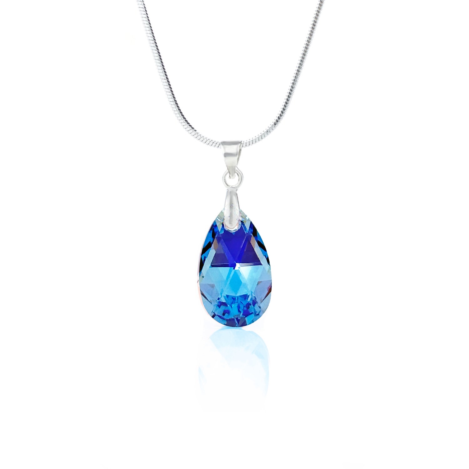 Кристално колие Класическа капка 16мм aquamarine ab
