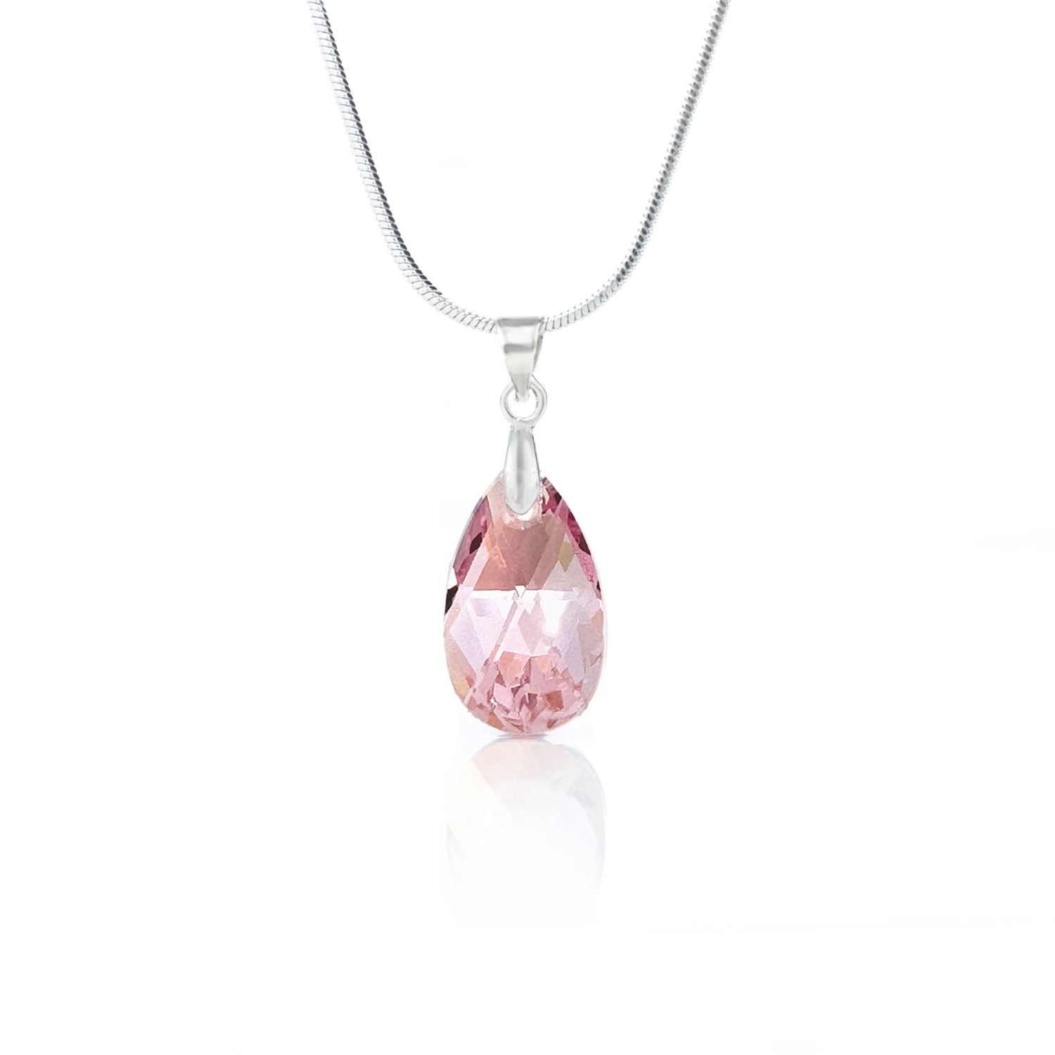 Кристално колие Класическа капка 16мм light rose ab