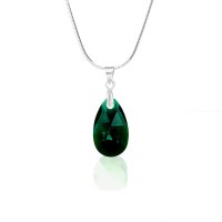 Art.No.emsh610616- Кристално колие Класическа капка 16мм emerald shimmer от  